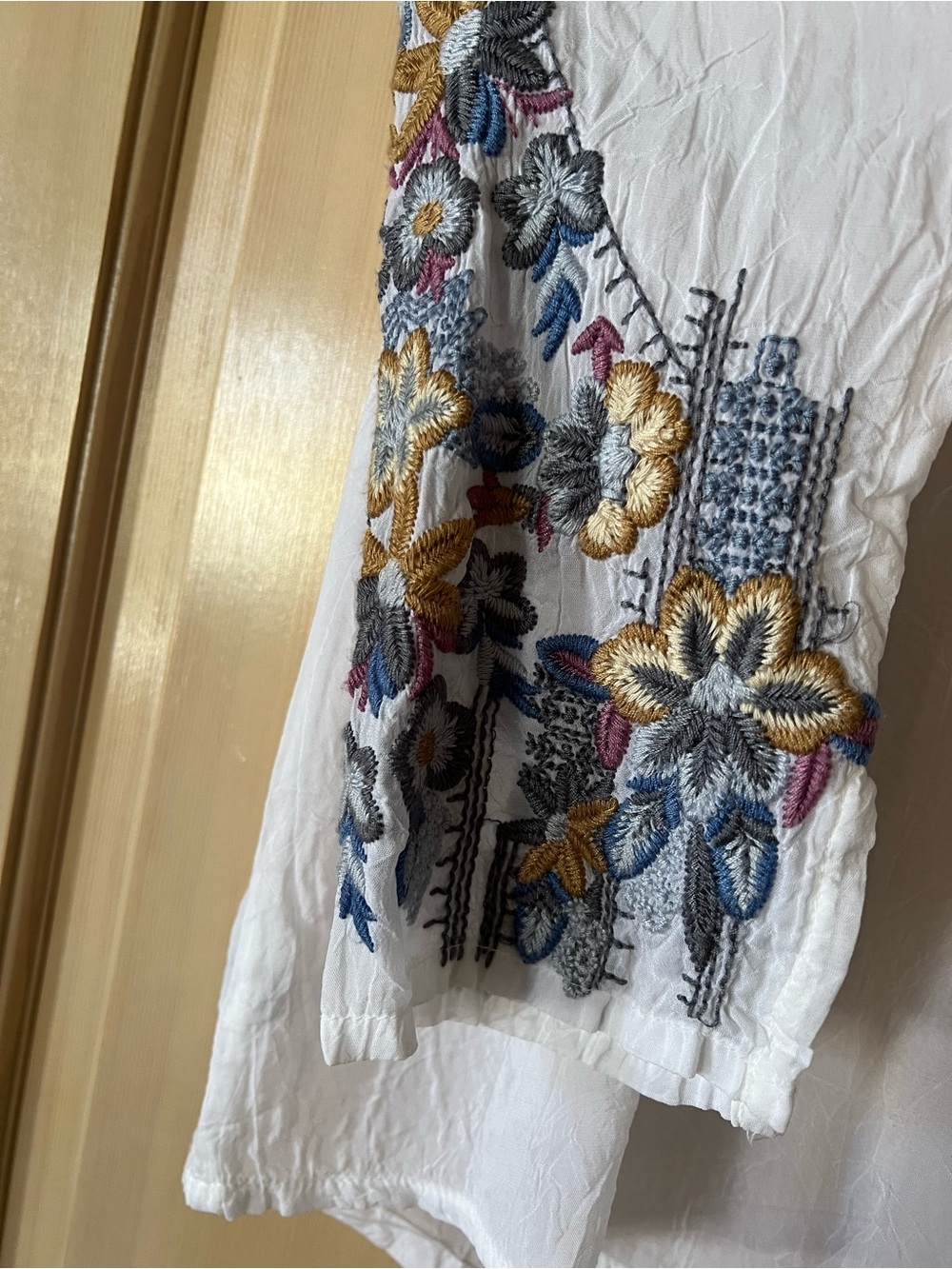 Johnny Was Tanya Embroidered white blue & colorful blouse - Picture 6 of 15